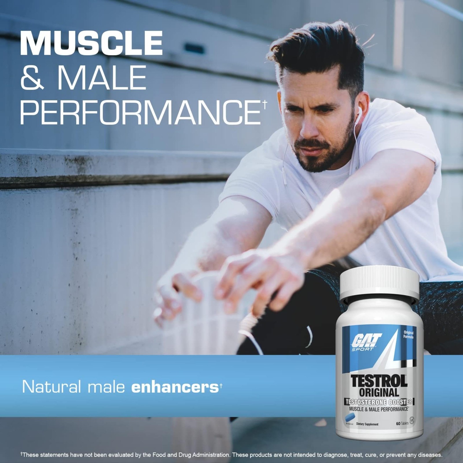 GAT SPORT Testrol Original Test Booster | Male 60 count (Pack of 1)