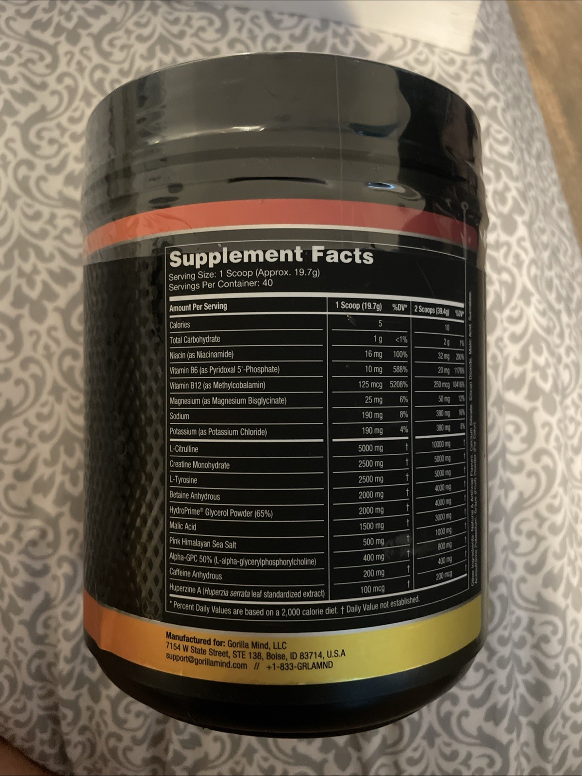 Gorilla Mind Laser Focus Energy – L-Citrulline, Creatine,(Cotton Candy Grape)