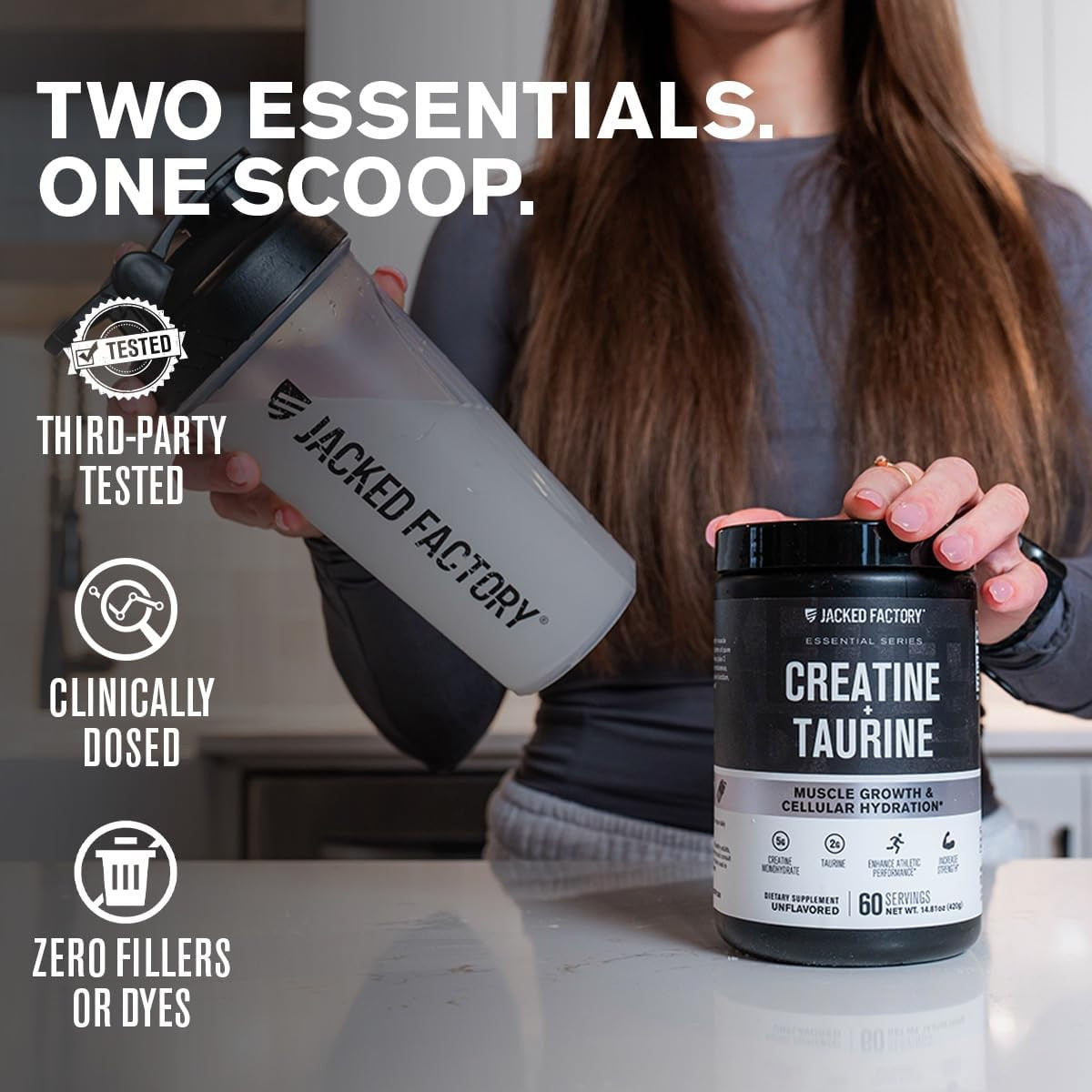 Creatine + Taurine – Creatine Monohydrate 5000Mg with Taurine 2000Mg for Increas