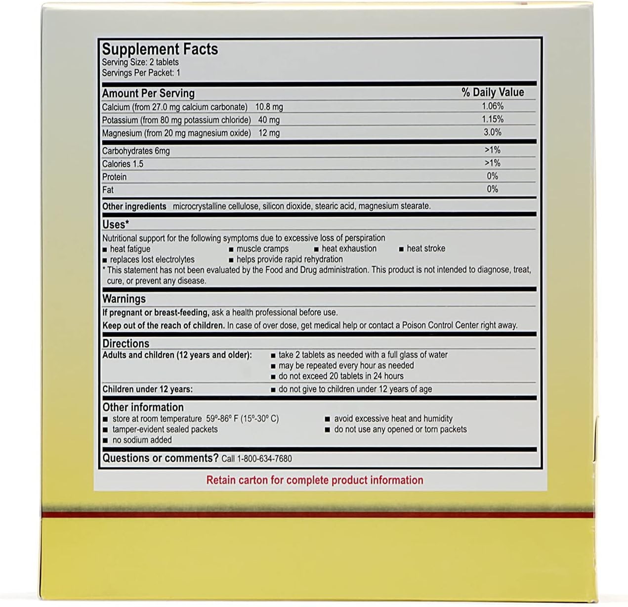 50 Electrolyte Pills Tablets First Aid Emergency Camping Survival Refill Kits