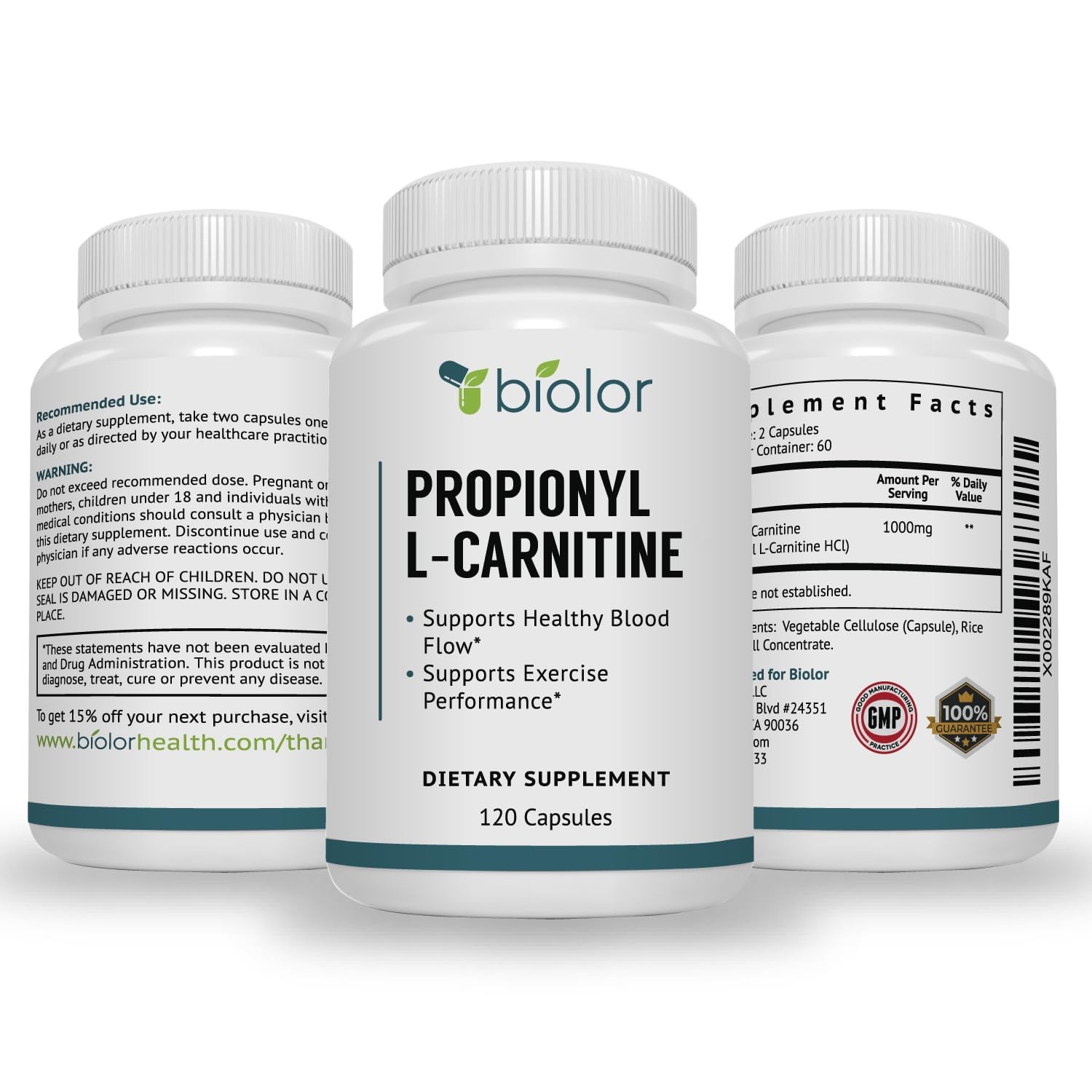 Biolor High Absorption Propionyl-L-Carnitine (PLCAR) No 120 Count (Pack of 1)