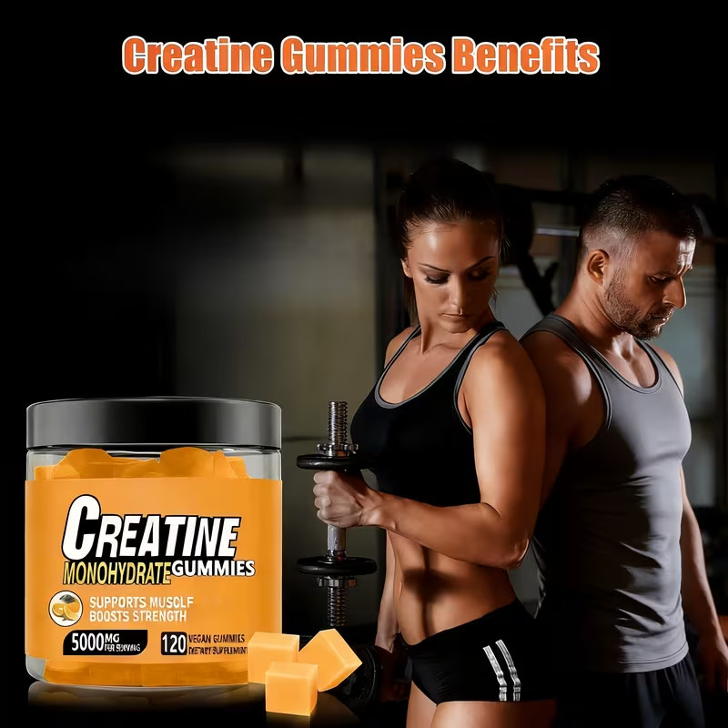 Creatine Monohydrate Gummies Orange Flavor No Additives Muscle Supplement