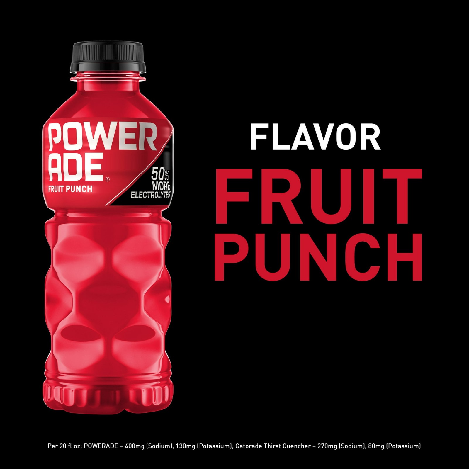 POWERADE Fruit Punch Electrolyte Sports Drink, 20 fl oz, 8 Pack Bottles