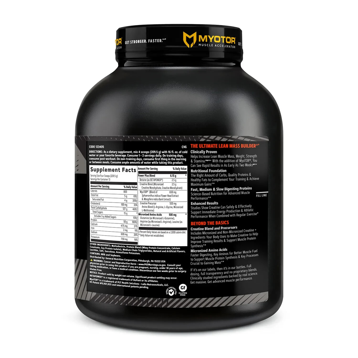 GNC Amplified Mass XXX Anabolic Mass Gainer 6 LBS Vanilla