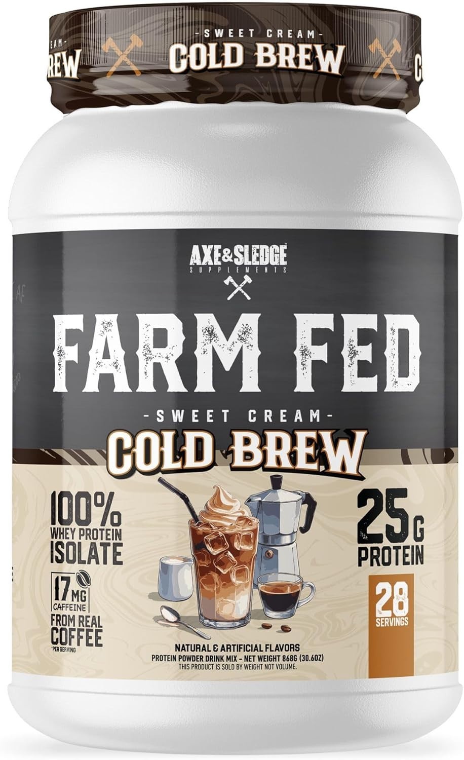 Axe & Sledge Farm Fed Protein Sweet Cream Cold Brew 25g Protein NEW
