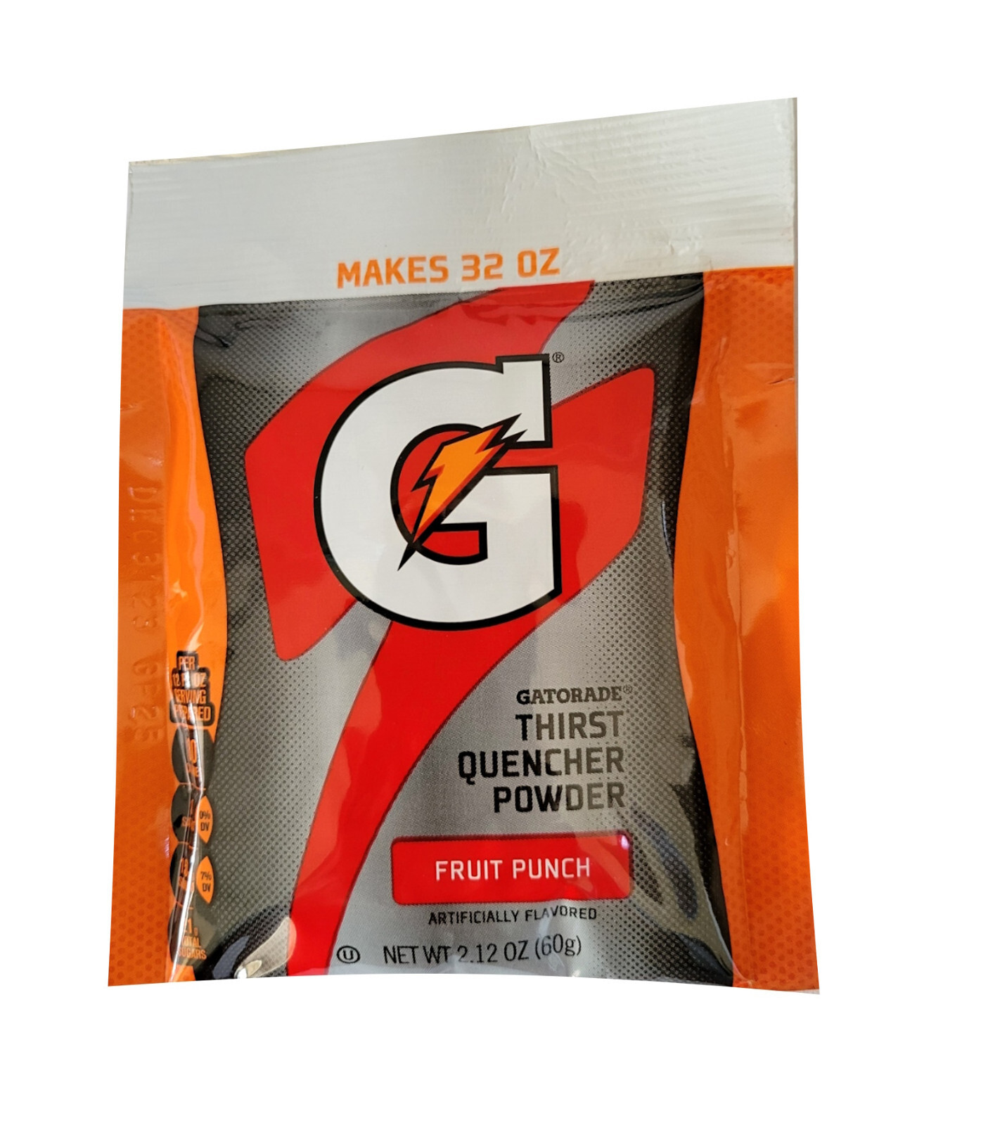 20 Pouches Gatorade Thirst Quencher Powder Mix, Fruit Punch Flavor, Makes 5 Gal.