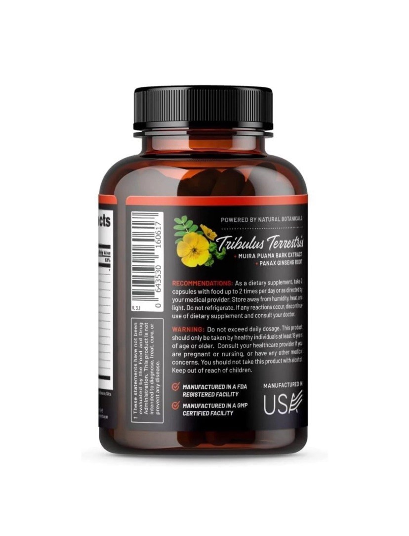 2x Nitric Oxide Natural Booster Supplement L-Arginine, L-Citrulline 1500mg 120ct