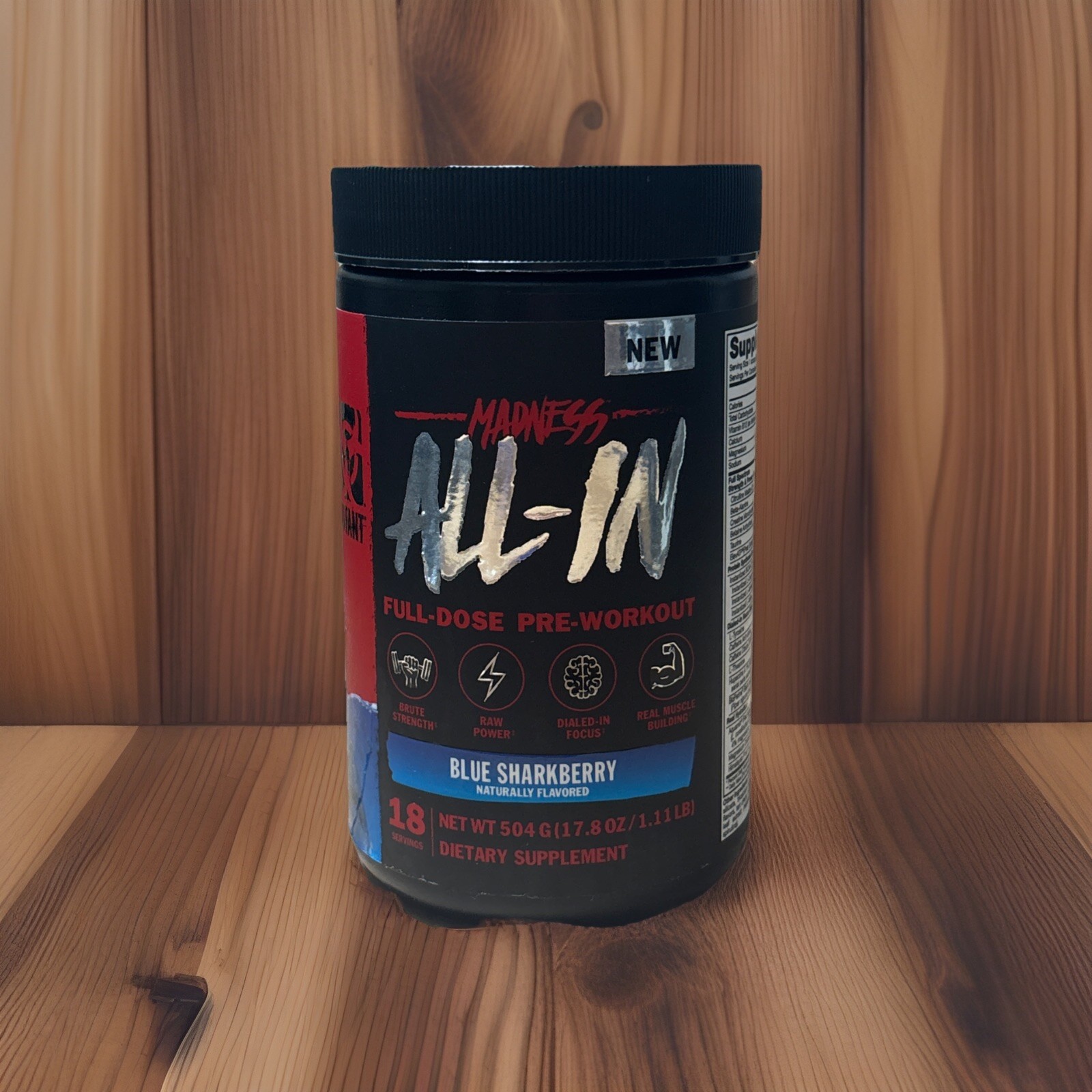 Mutant Madness All-in Full-Dose Pre Workout 504g | Blue Shark Berry 18 Serv.