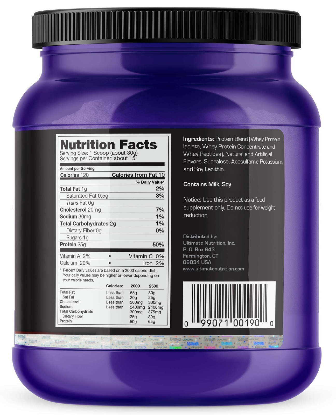Ultimate Nutrition Prostar Whey Protein Powder 190