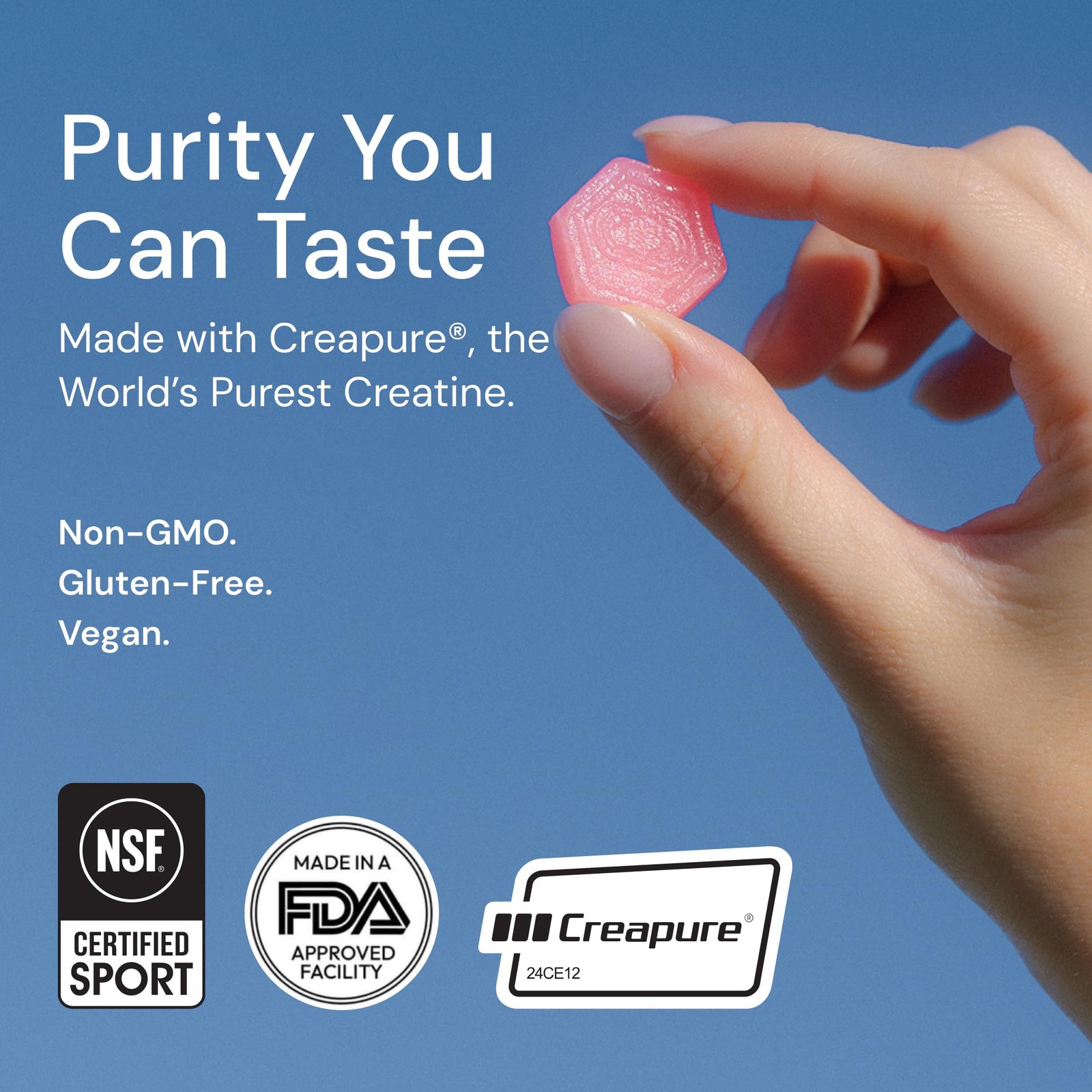 Create Creatine Gummies 90ct 1.5g Vegan Gluten-Free Focus Strength Endurance
