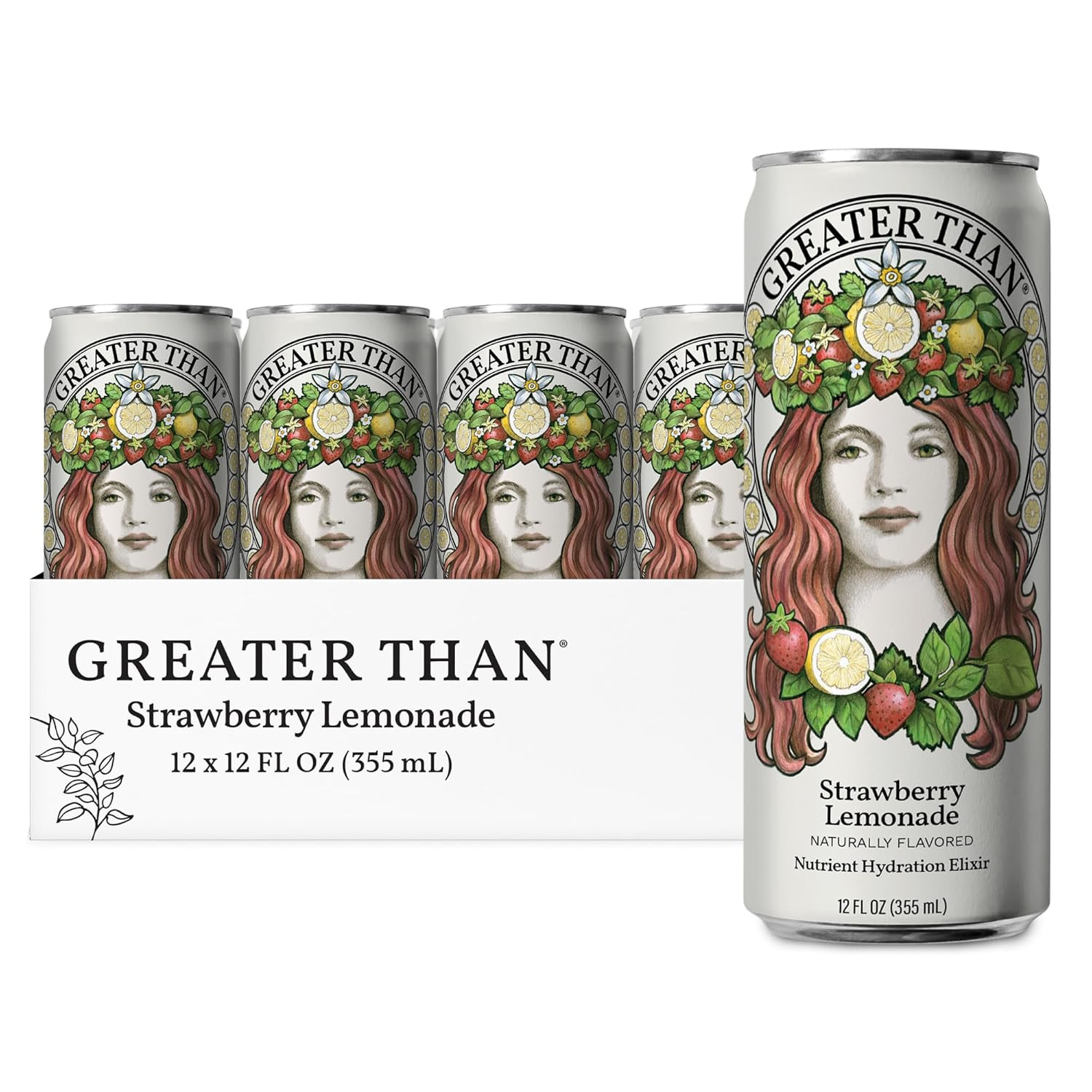GREATER than Hydration for Her, Strawberry Lemonade Electrolyte Water, 12 Pk