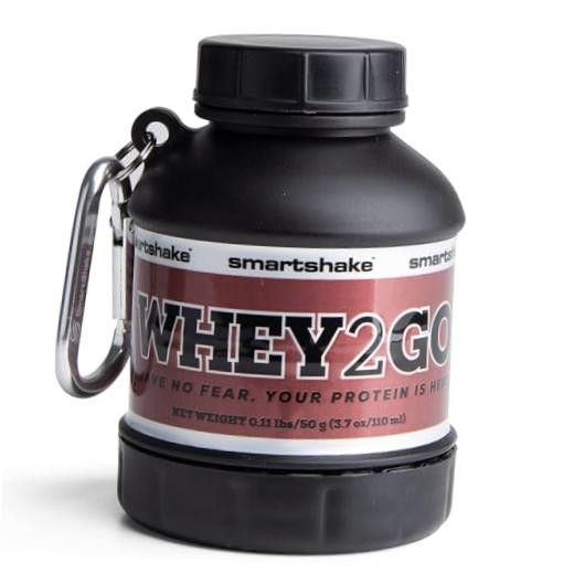 Whey2Go Black Protein Powder Storage Container 50g – BPA Free Shaker Bottle