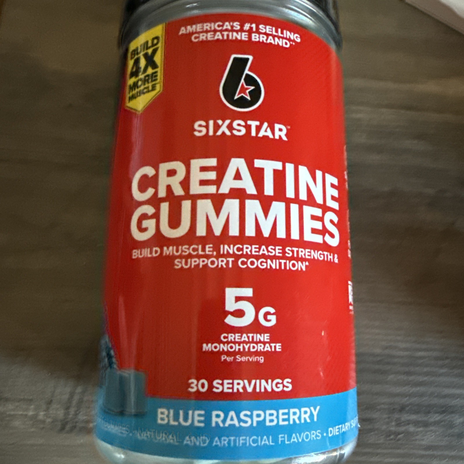 Creatine Gummies Blue Raspberry Muscle & Performance Supplement 5g 30 Servings