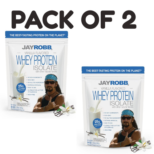 Jay Robb Whey Protein Isolate Vanilla 24 oz PACK OF 2