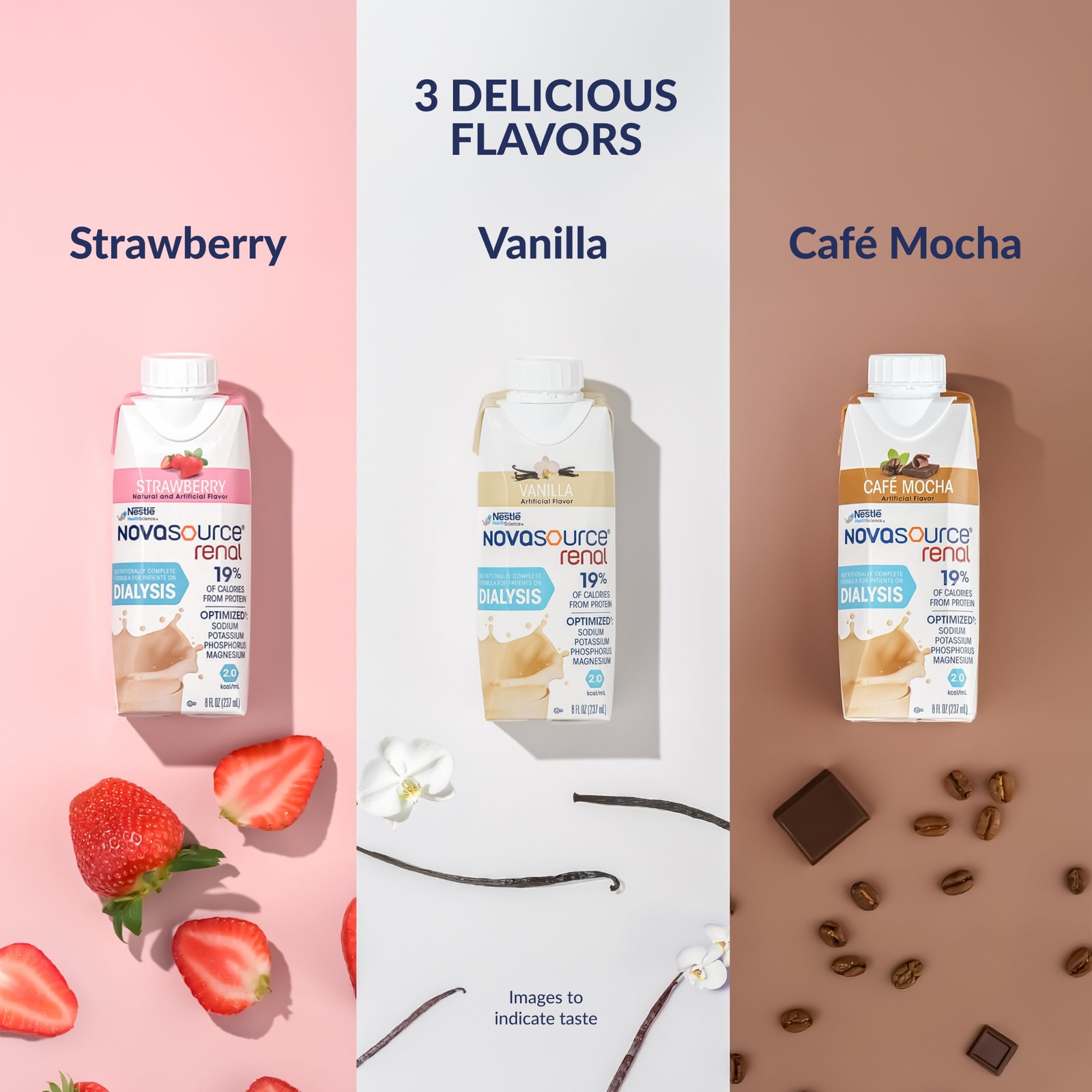 NOVASOURCE Renal Vanilla, Nutritionally 8 Fl Oz (Pack of 24), Off White