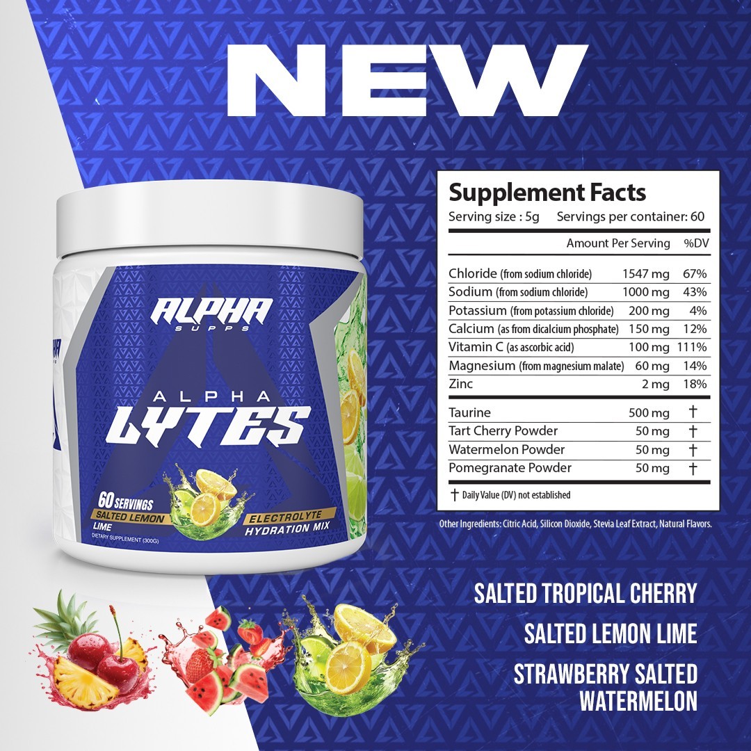 Alpha Lytes Electrolytes Sugar Free Hydration Powder Energy & Heat Relief 60 Svg