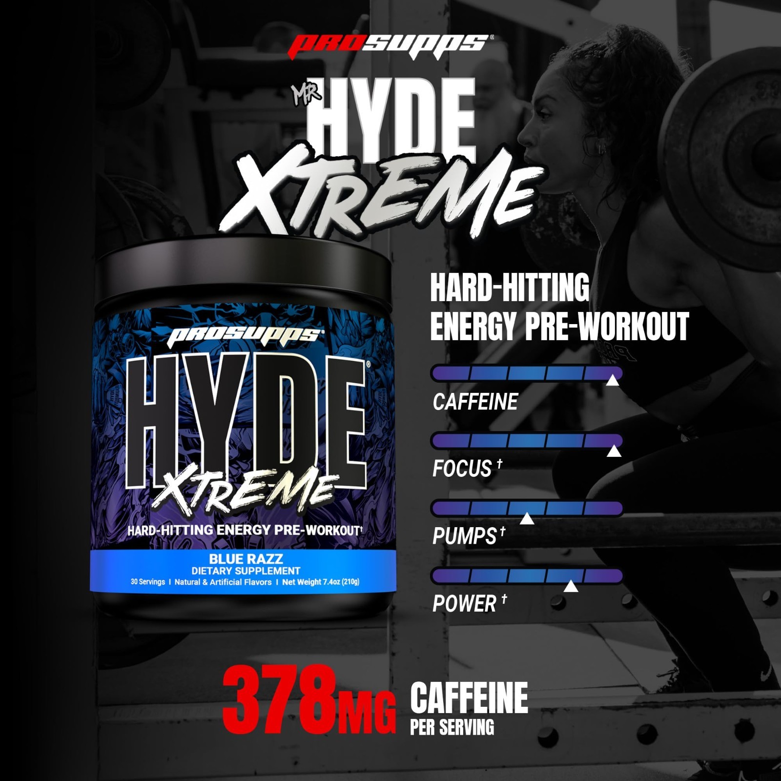 Extreme Energy Pre Workout Powder with Creatine, Beta Alanine & Caffeine – 30 Se
