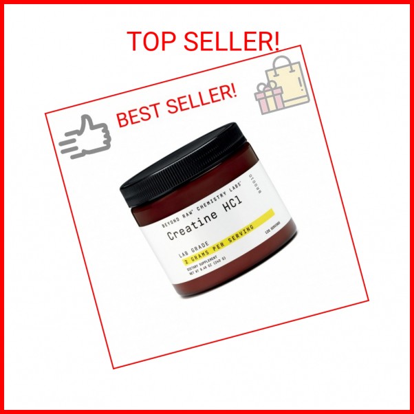 BEYOND RAW Science-Backed Creatine HCl Powder, Lab Grade, for Muscle Strength an