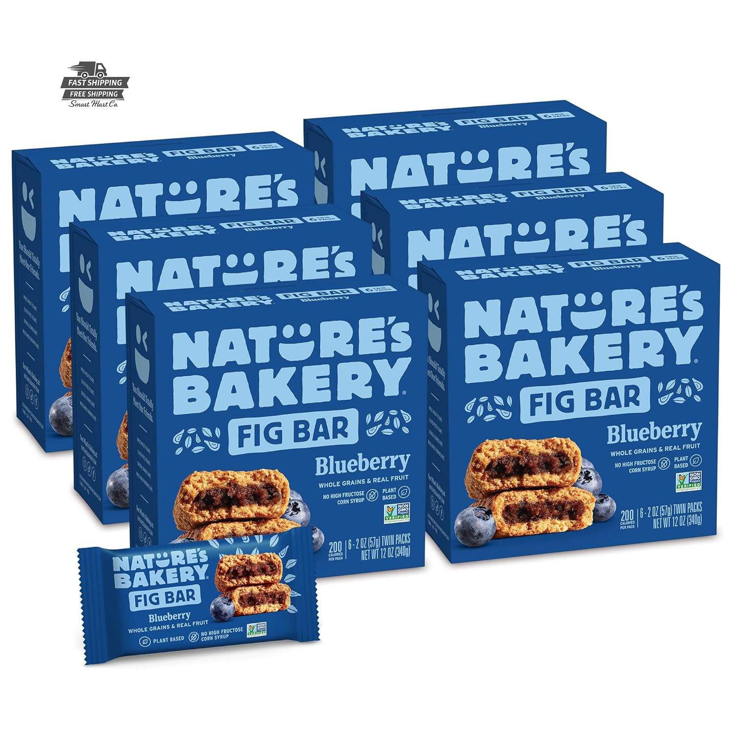 Natures Bakery Blueberry Fig Bars 6 Pack of 6
