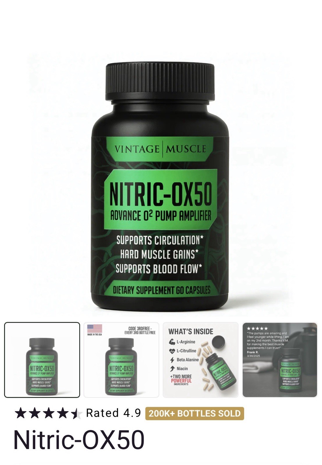 Nitric Ox50 Advance 02 Pump Amplifier By Vintage Muscle 💪 🫀💊🪢⚡️