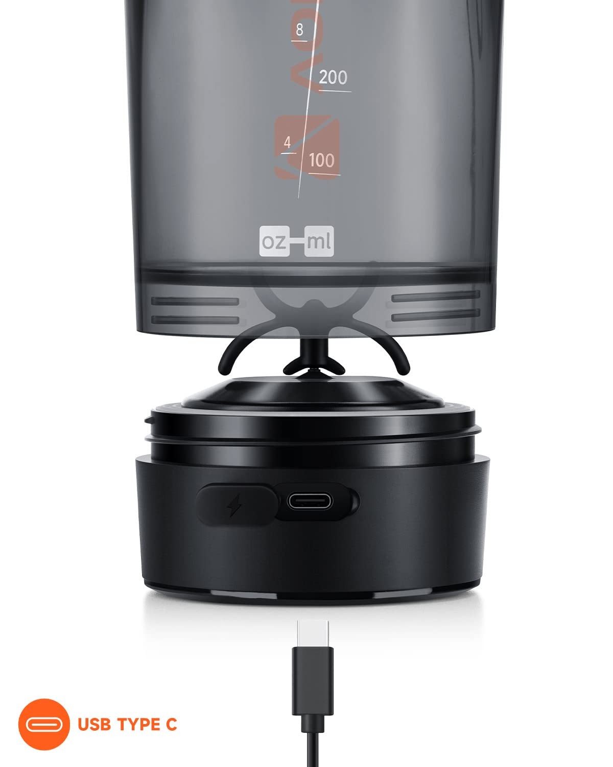 Voltrx Electric Protein Shaker Bottle – Usb Rechargeable Mixer Cup For Shakes