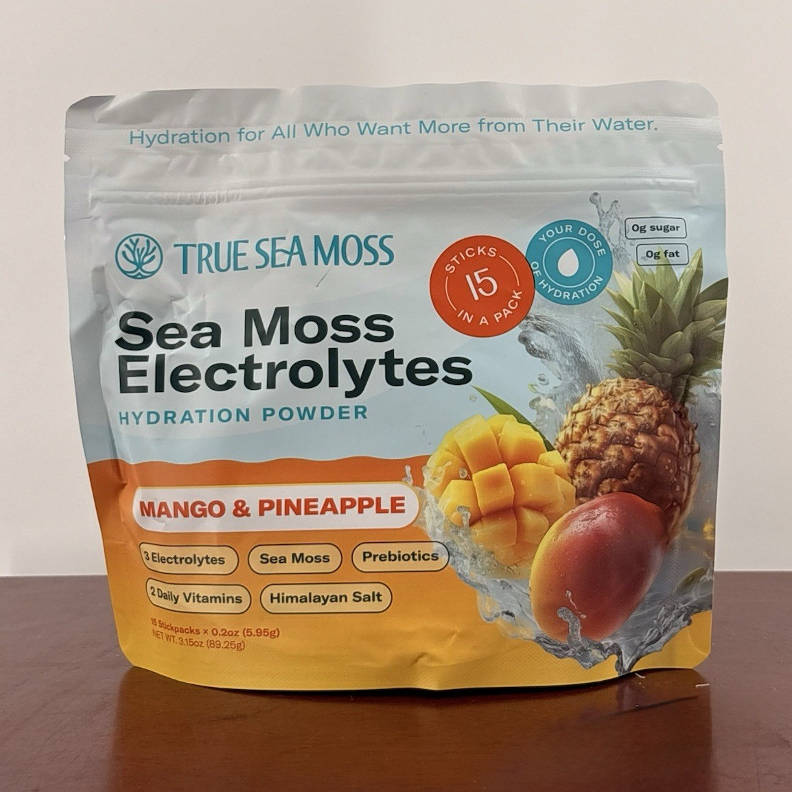 True Sea Moss Electrolytes Powder 15 Stickpacks Mango & Pineapple 0g Sugar