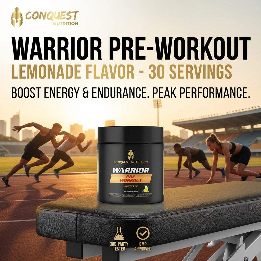 Conquest Warrior Pre Workout Lemonade 30 Servings Energy Endurance Focus Pump
