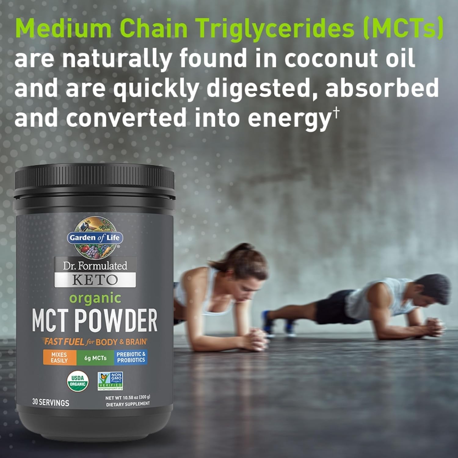 Dr. Formulated Organic Keto MCT Powder 30 Servings Coconut-Based