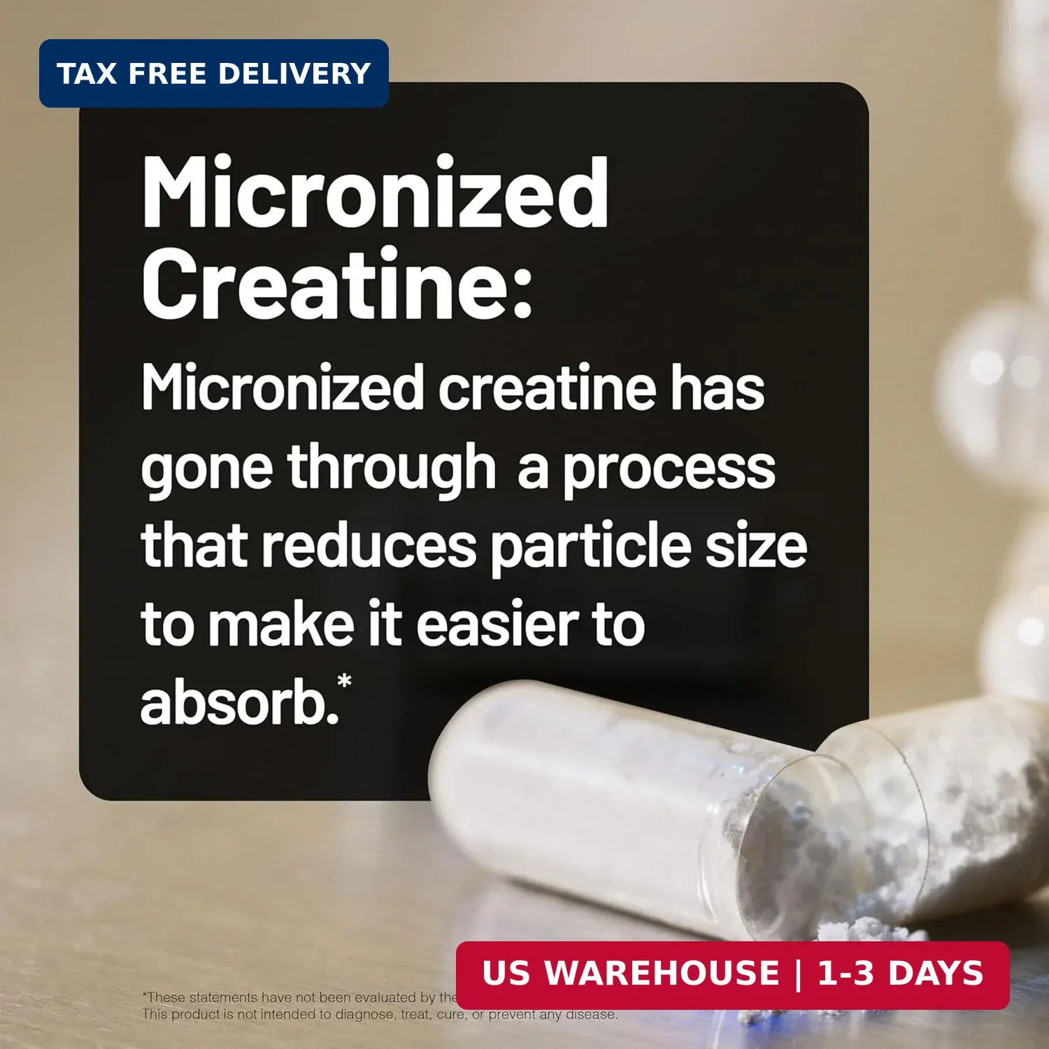 Micronized Creatine Monohydrate Pills, 2500mg Per Serving – Creatine