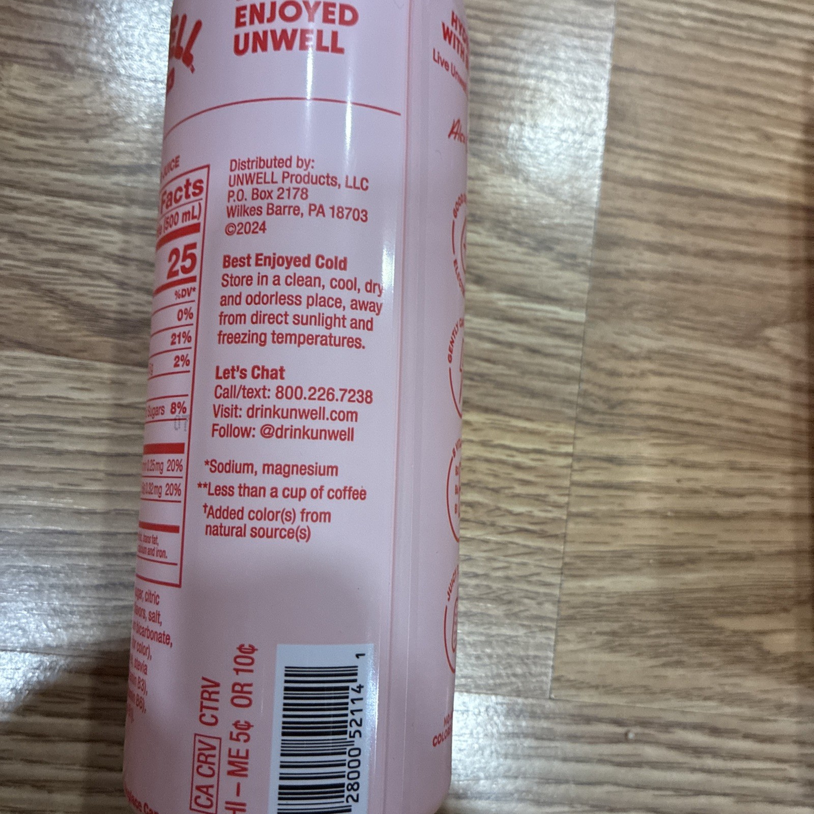 Unwell Rapid Hydration Electrolyte Strawberry Drink 16.9 Oz 2 Packs