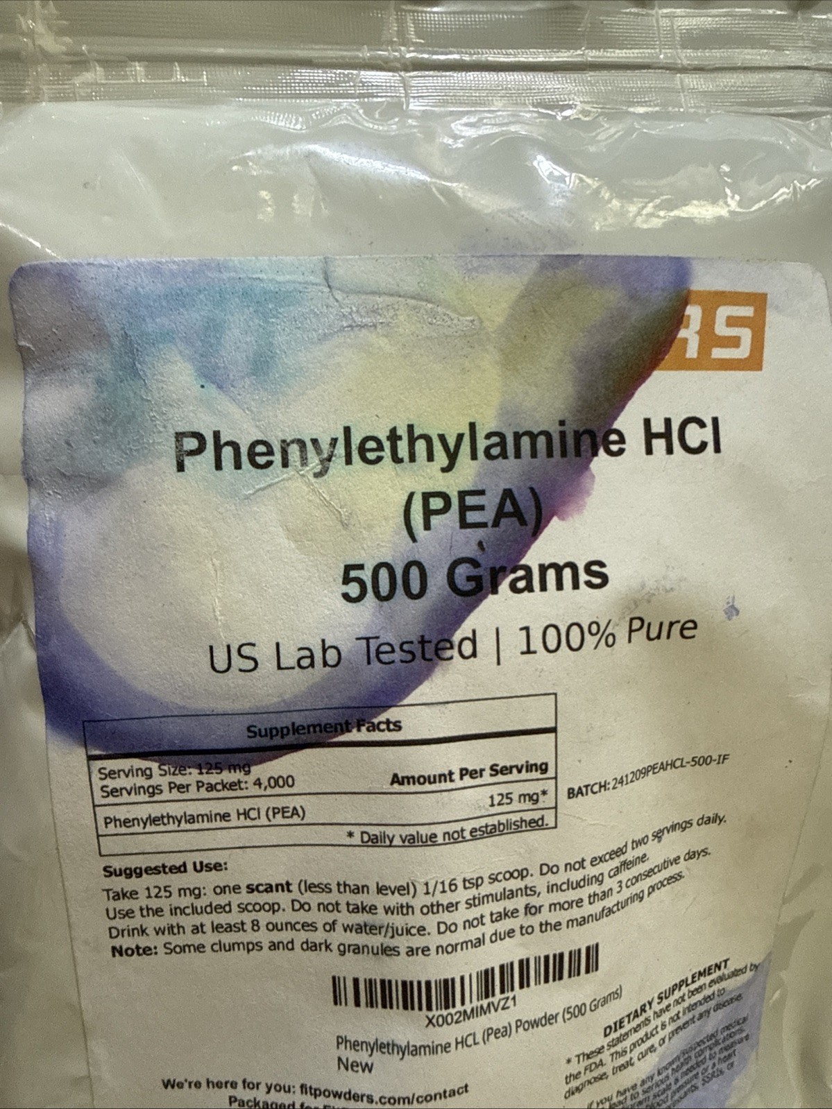 Phenylethylamine Supplement 500 Grams Phenethylamine HCL Form