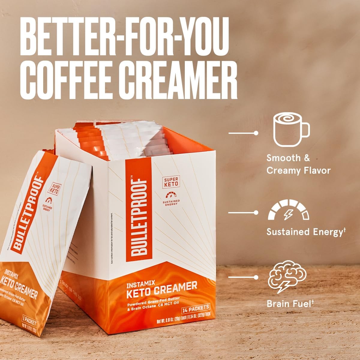 Bulletproof Instamix Keto Coffee Creamer 14 Pack With Mct Oil And Butter