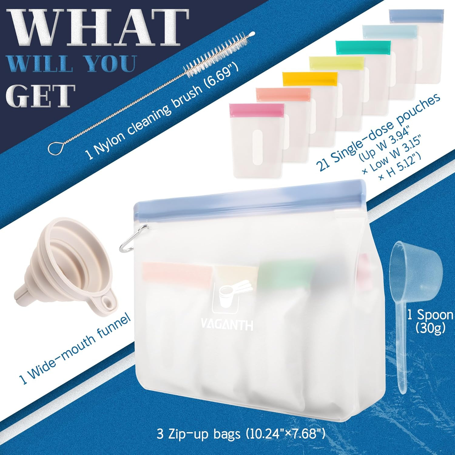 Protein Powder Travel Container Set,Reusable Powder Supplement Container to Go,2