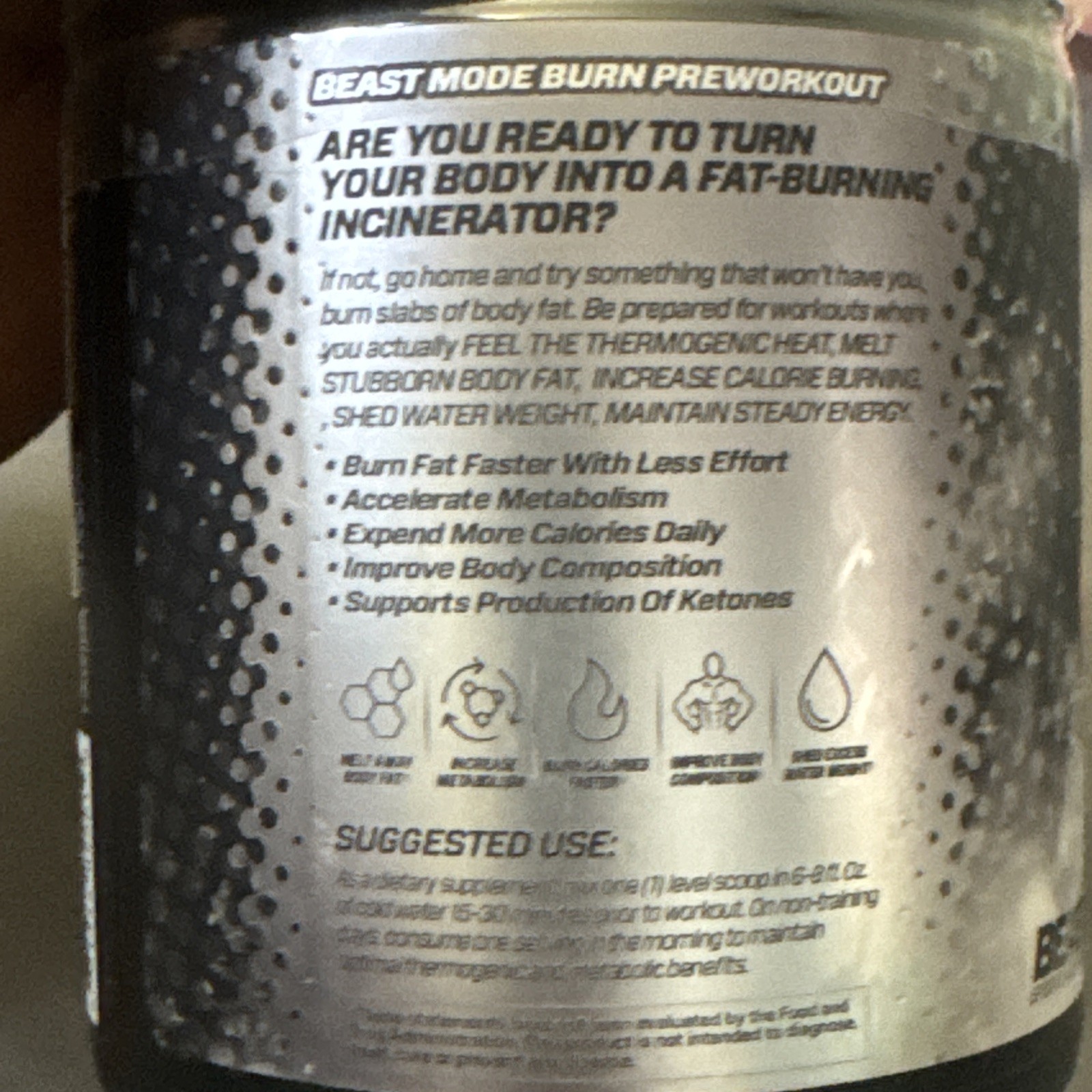 Beast Mode Pre Workout Peach Sangria Kong Energy Fat Burner 7.9 oz Exp 12/26