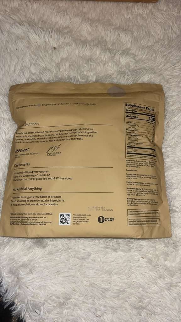 Promix Grass Fed Whey Protein Madagascar Vanilla 2.5lb Clean Protein