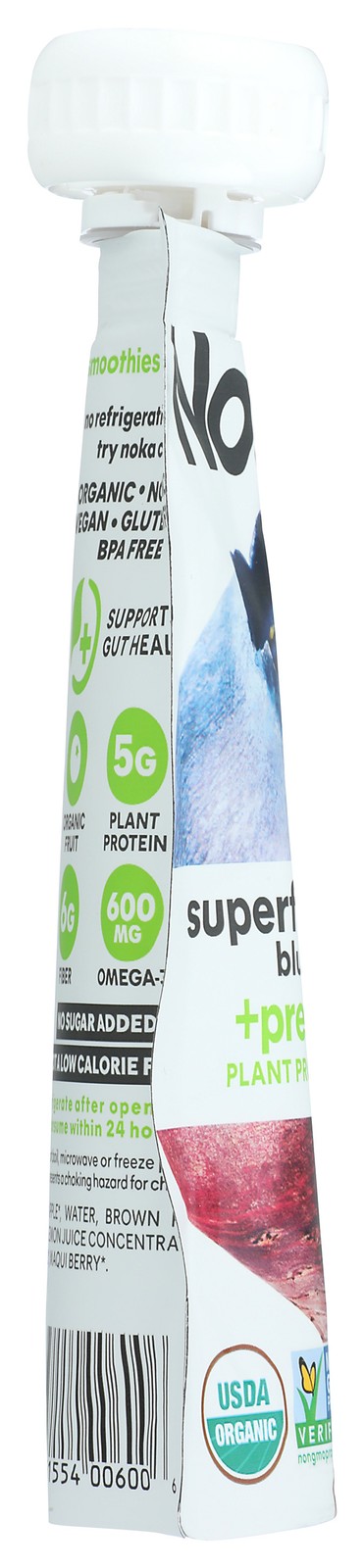 Noka Blueberry Beet Superfood Smoothie With Prebiotic Fiber 4.22 Oz 6 Pack