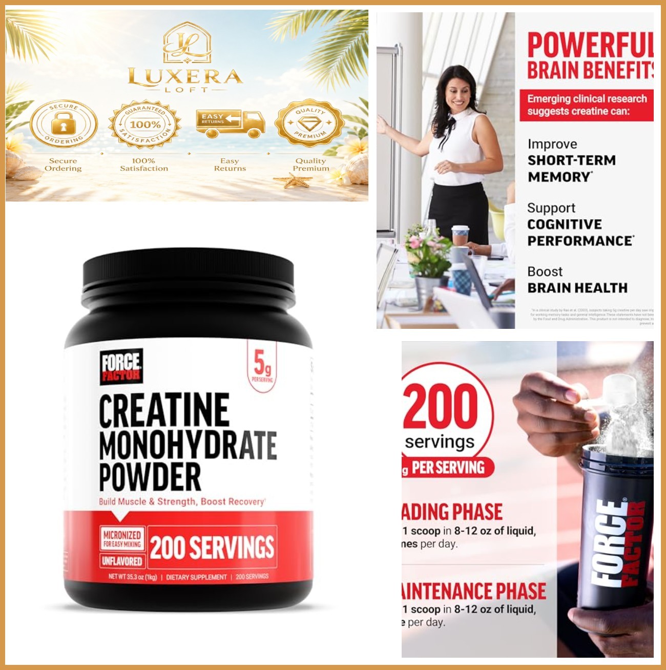 Creatine Monohydrate Powder 5g Unflavored 200 Servings Muscle Growth