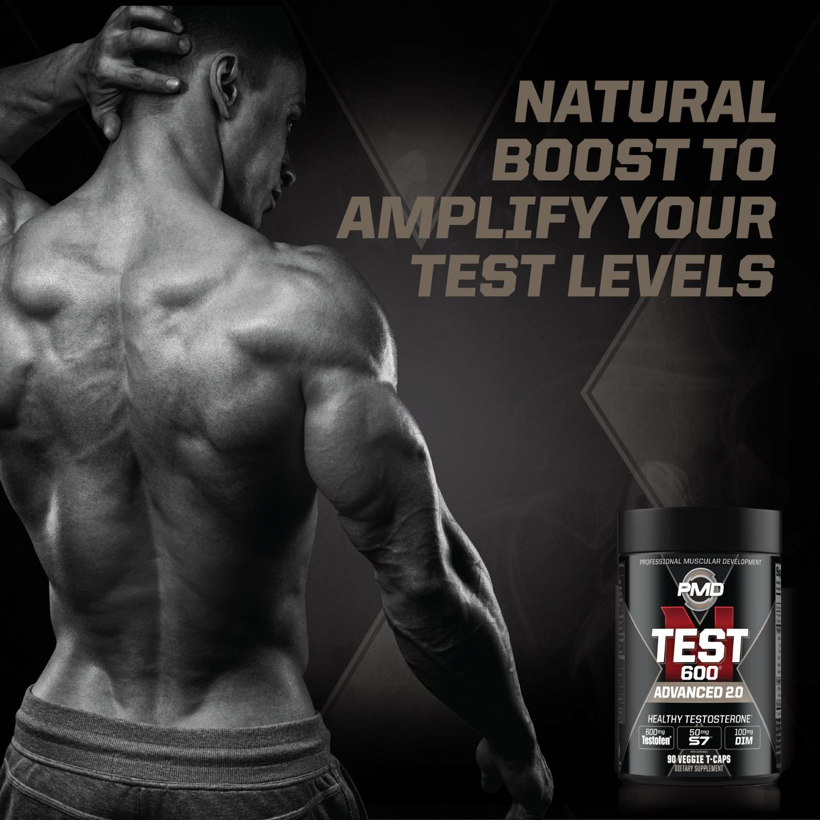 N-TEST 600 – Powerful Natural Testosterone Booster – Testofen – 90 Veggie T-CAPS