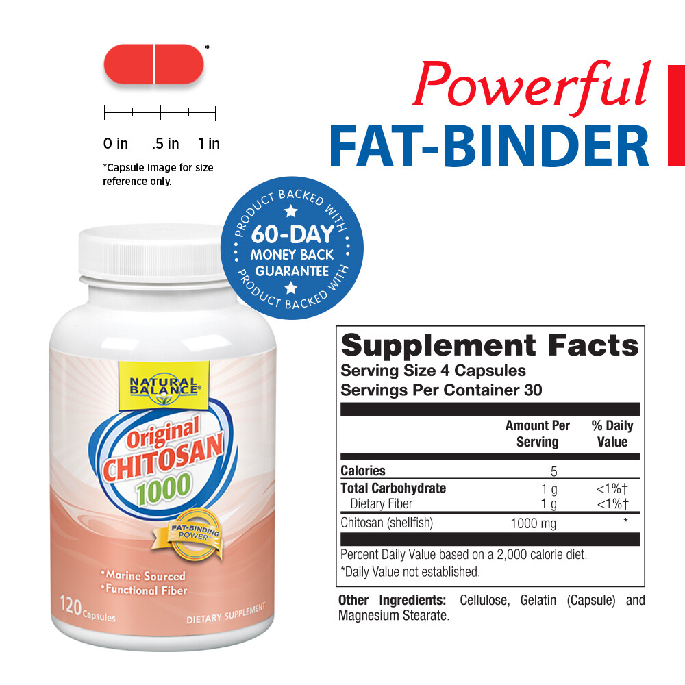 Natural Balance Chitosan Capsules, 120 Count