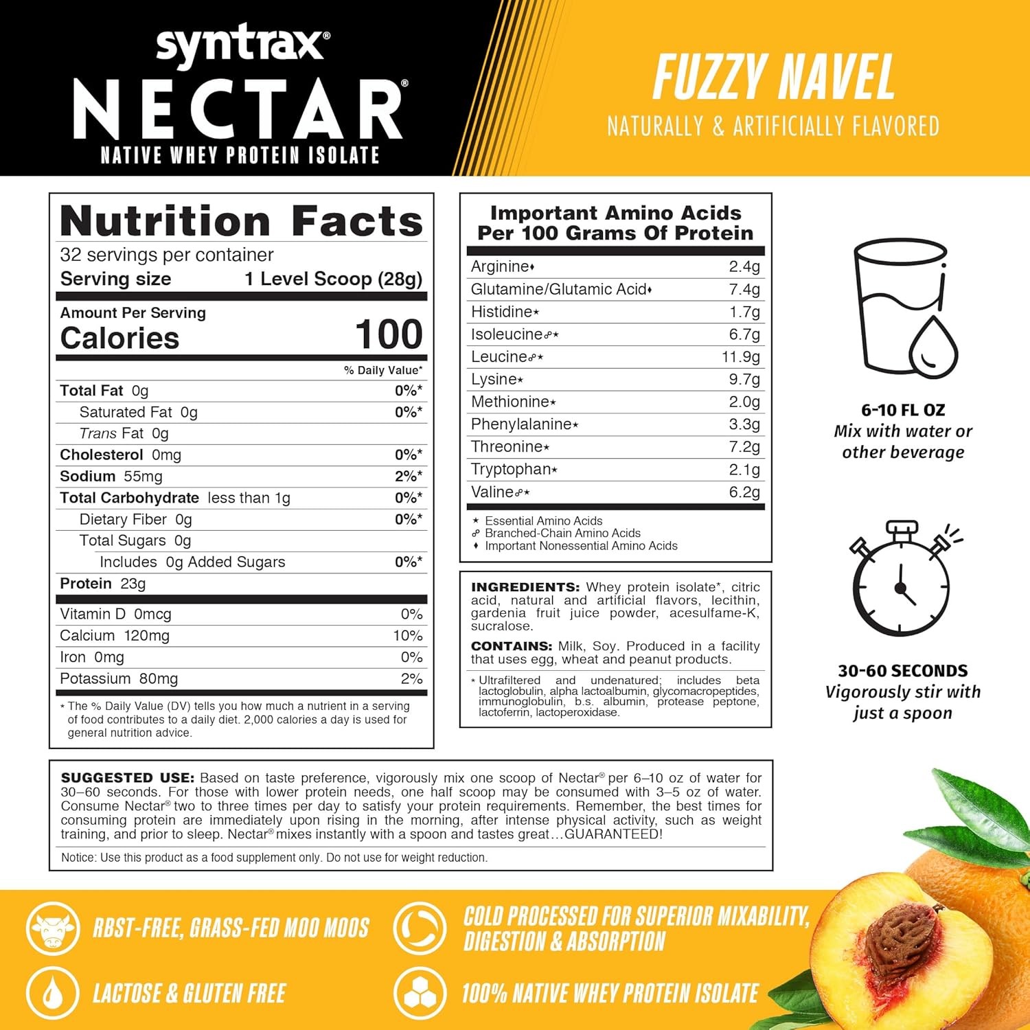 Syntrax Nectar 2lb Protein Powder – Fuzzy Navel