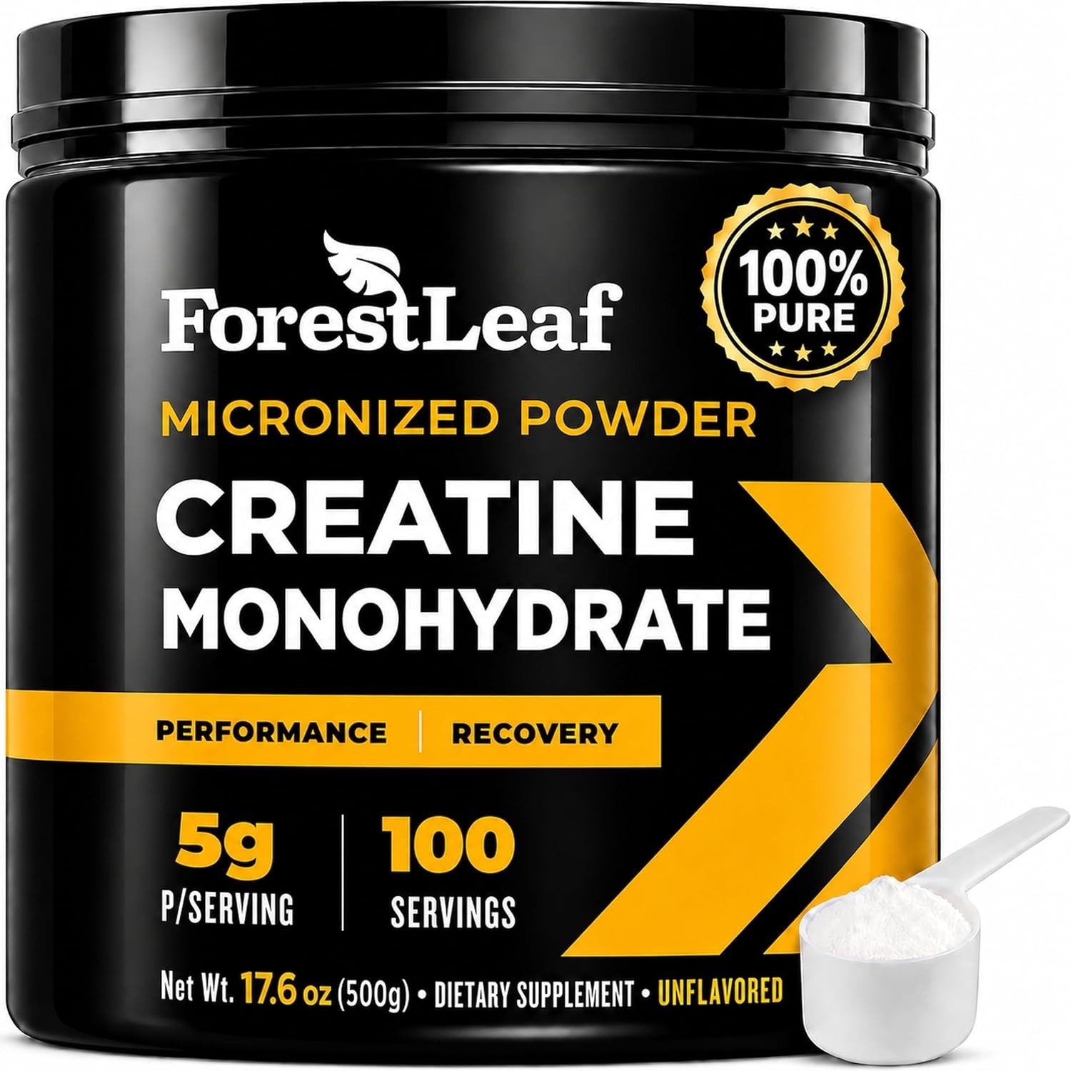 100 Servings of Pure Creatine Monohydrate – Supports Strength & Brain Health