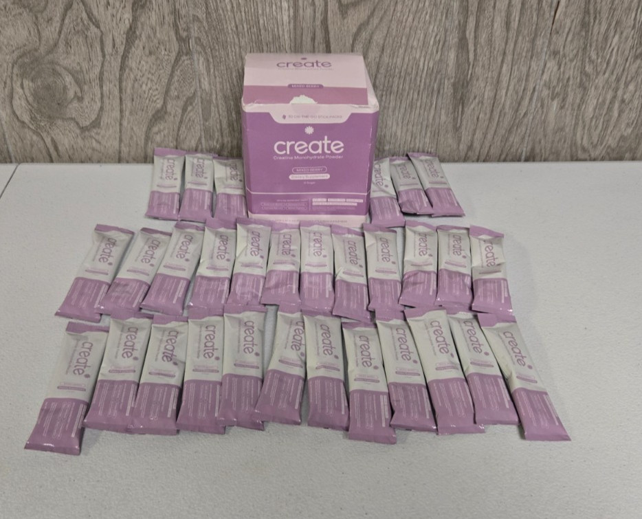 Create Creatine Monohydrate Powder Mixed Berry Dietary Supplement 30 sticks