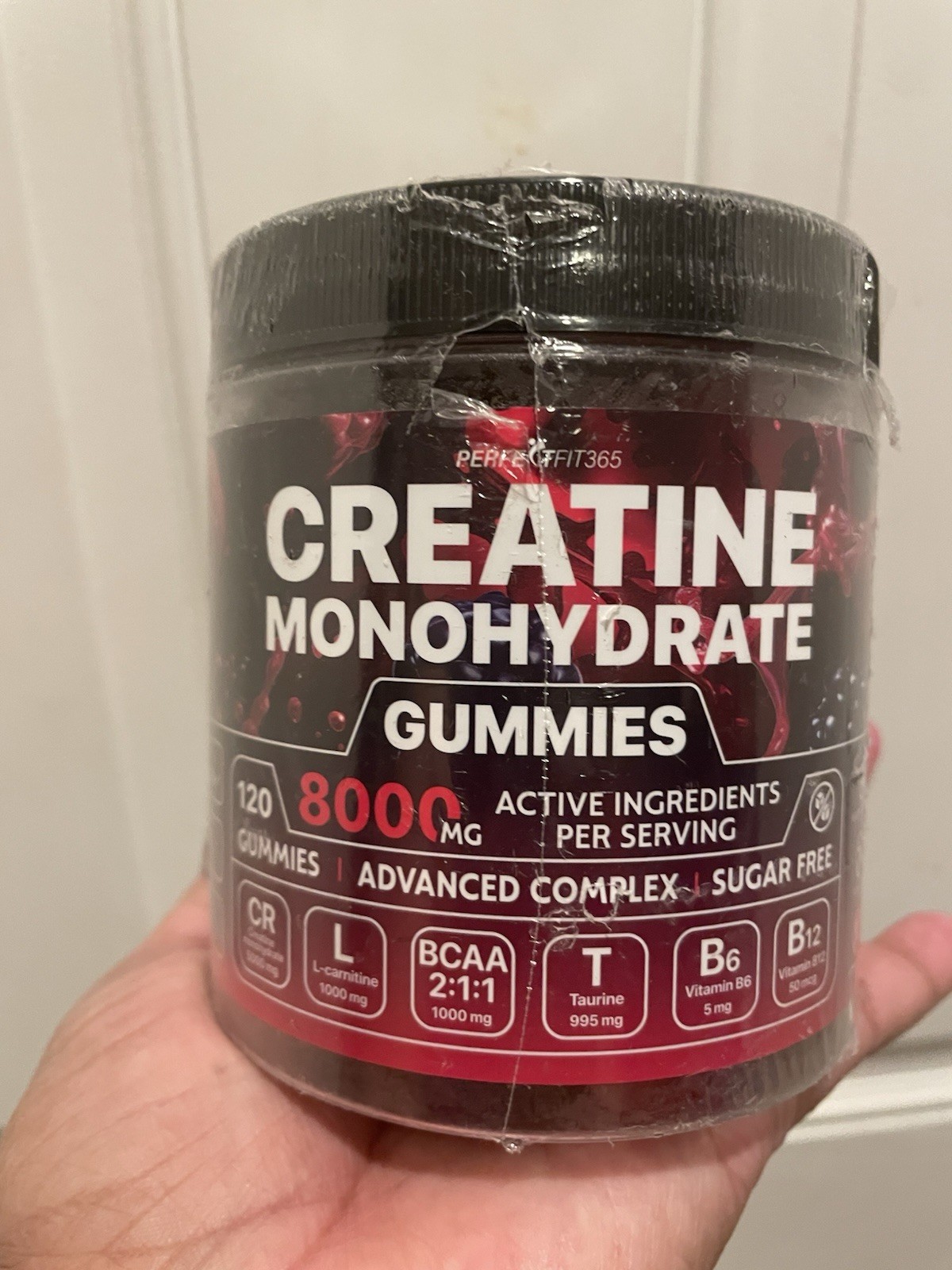 PERFECTFIT365 Sugar Free Creatine Monohydrate Gummies 8000mg Advanced 120ct