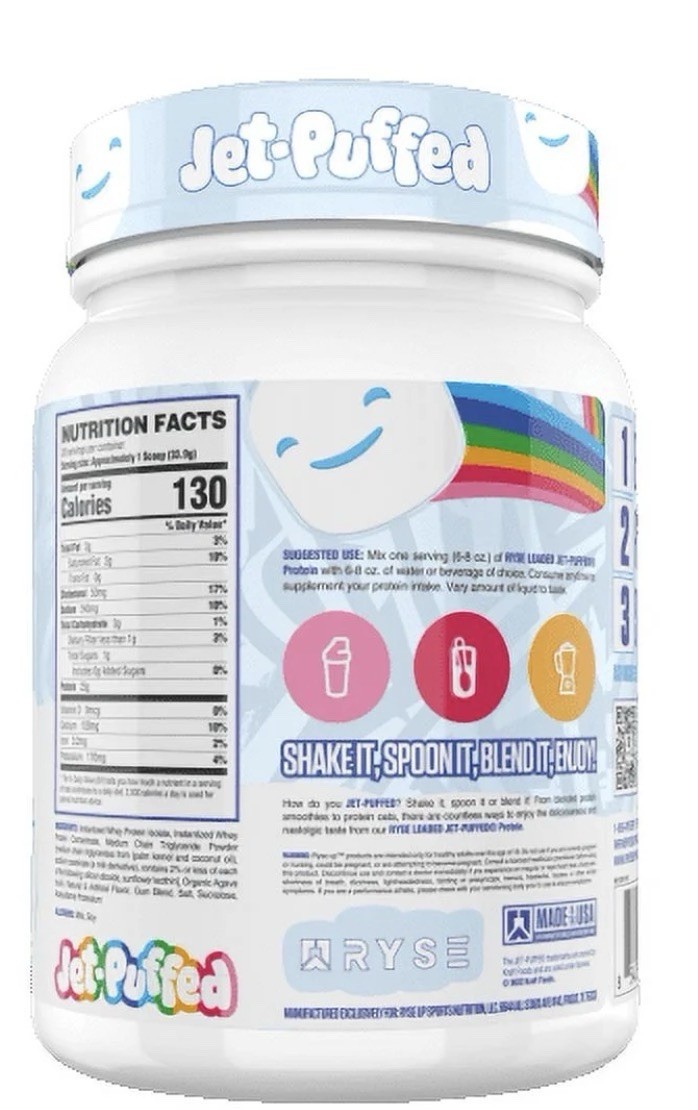 RYSE High Protein Marshmallow Flavor Powder 678g Whey MCTs 20 Servings