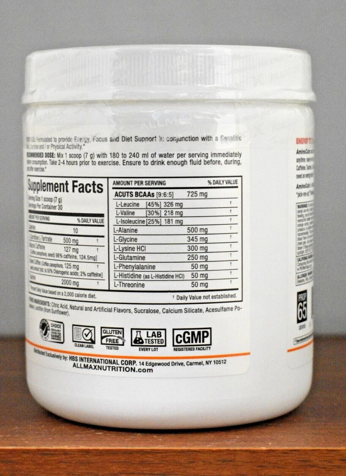 Allmax Nutrition AminoCuts A:CUTS Orange 210g Amino Energy Fat Burner Sugar Free