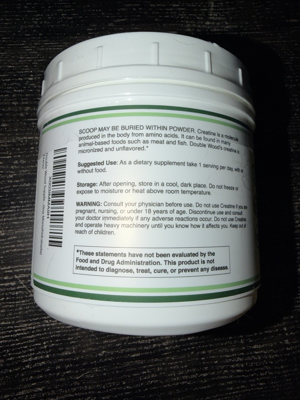 Double Wood Supplements Creatine Monohydrate Powder 1.1Lbs