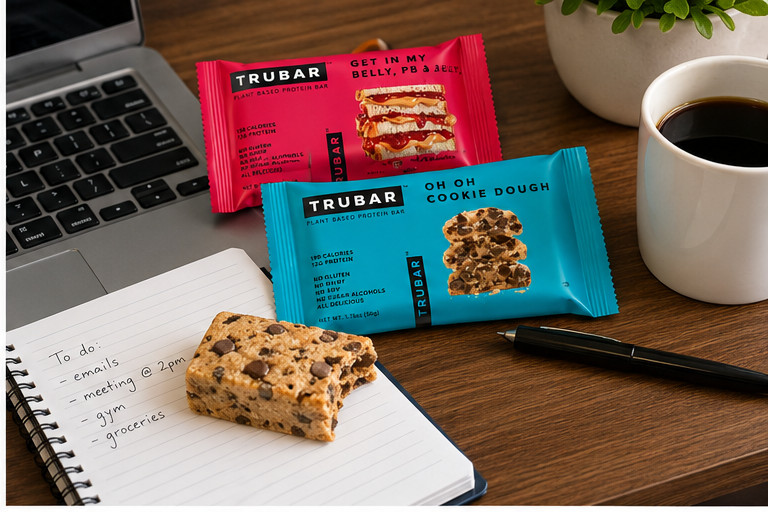 TRUBAR Plant Based Protein Bar Variety Pack Cookie Dough PB & Jelly 16 Bars
