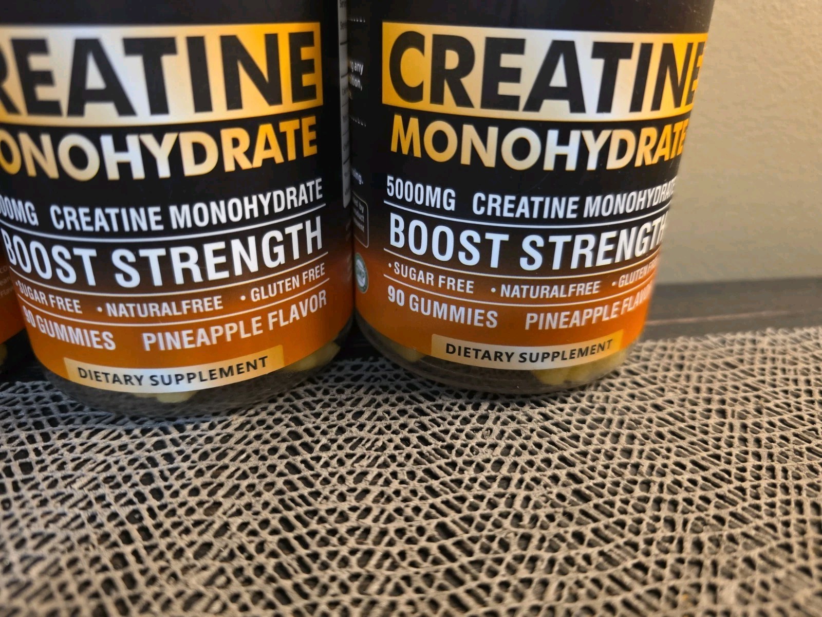 Happyummmm Creatine Monohydrate, Sugar Free, Pineapple, 4 Pack, 360 Gummies