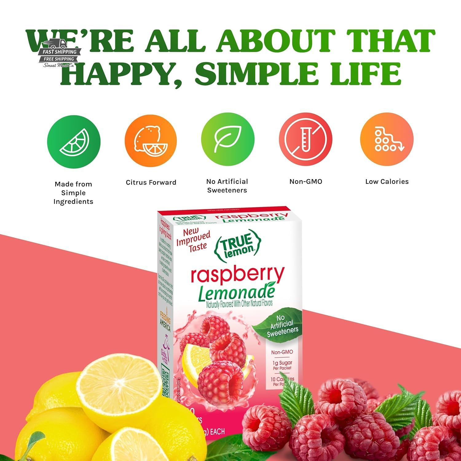 True Lemon Raspberry Lemonade Drink Mix 30 Count