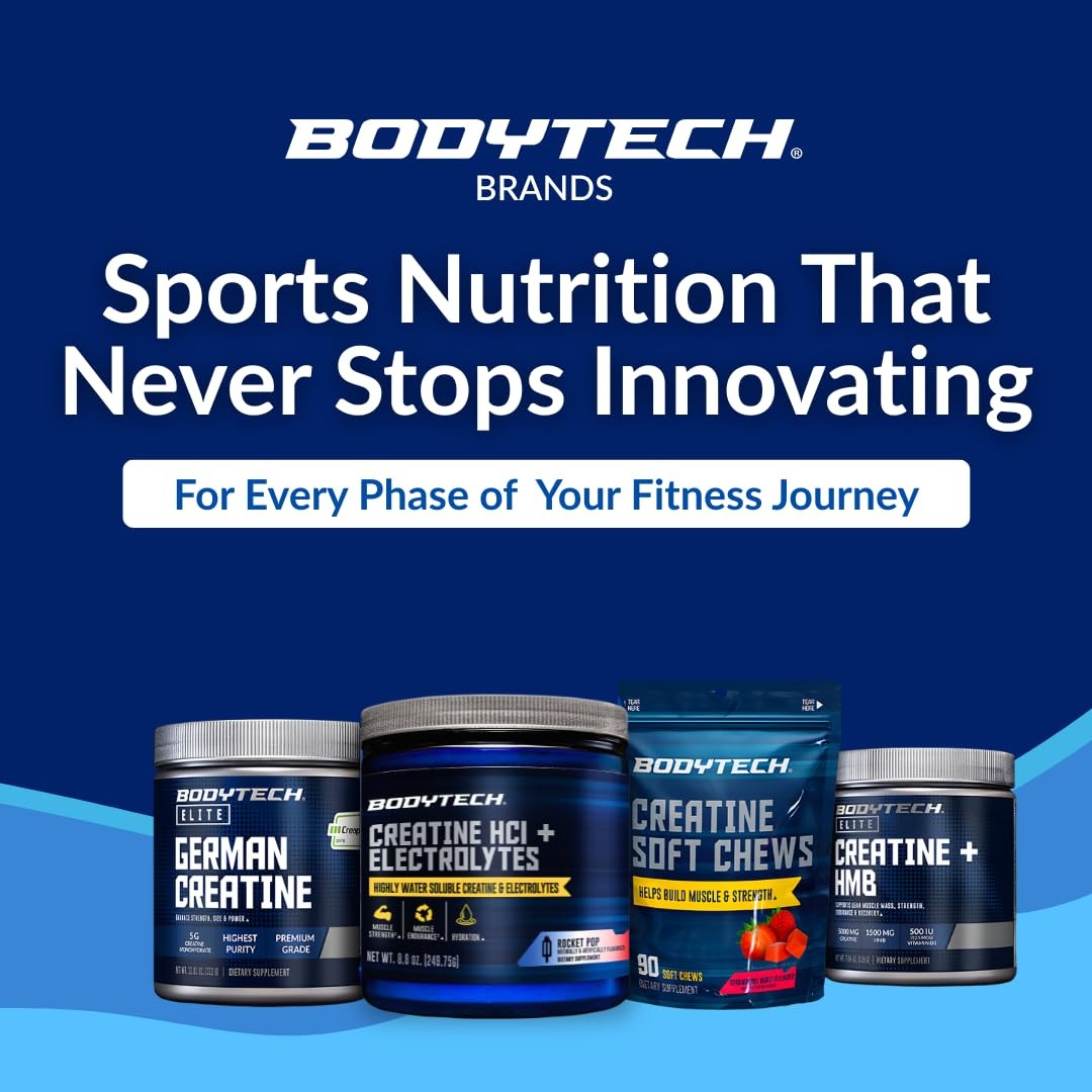 BodyTech Creatine HCl + Electrolytes 75 Servings (Pack of 1), No Color